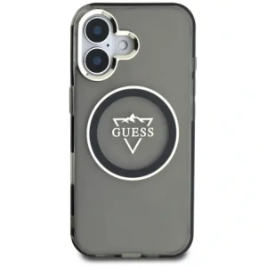 Wholesale Guess IML Metal Mountain Logo MagSafe Apple iPhone 16 black - GUE4387 - {ean13} - Hurt