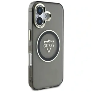 Wholesale Guess IML Metal Mountain Logo MagSafe Apple iPhone 16 black - GUE4387 - {ean13} - Hurt