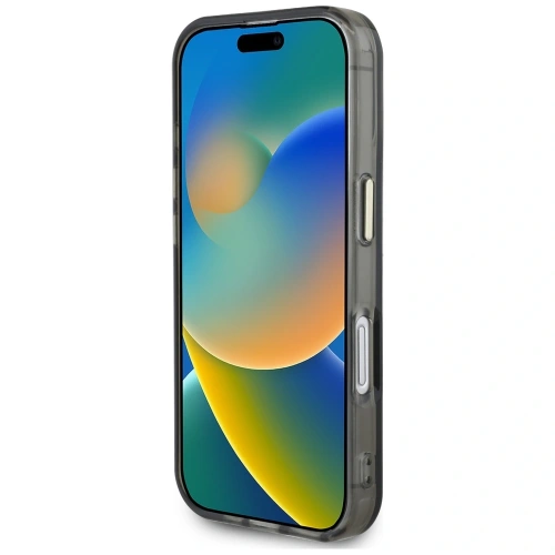 Etui Guess IML Metal Mountain Logo MagSafe do Apple iPhone 16 czarny