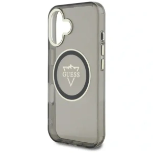 Wholesale Guess IML Metal Mountain Logo MagSafe Apple iPhone 16 black - GUE4387 - {ean13} - Hurt