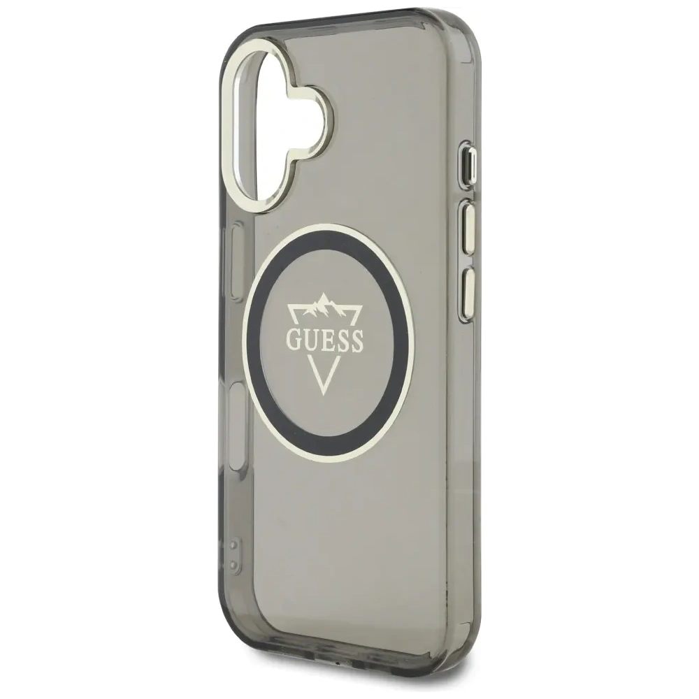 Wholesale Guess IML Metal Mountain Logo MagSafe Apple iPhone 16 black - GUE4387 - {ean13} - Hurt