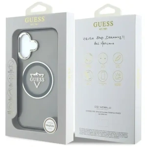 Wholesale Guess IML Metal Mountain Logo MagSafe Apple iPhone 16 black - GUE4387 - {ean13} - Hurt