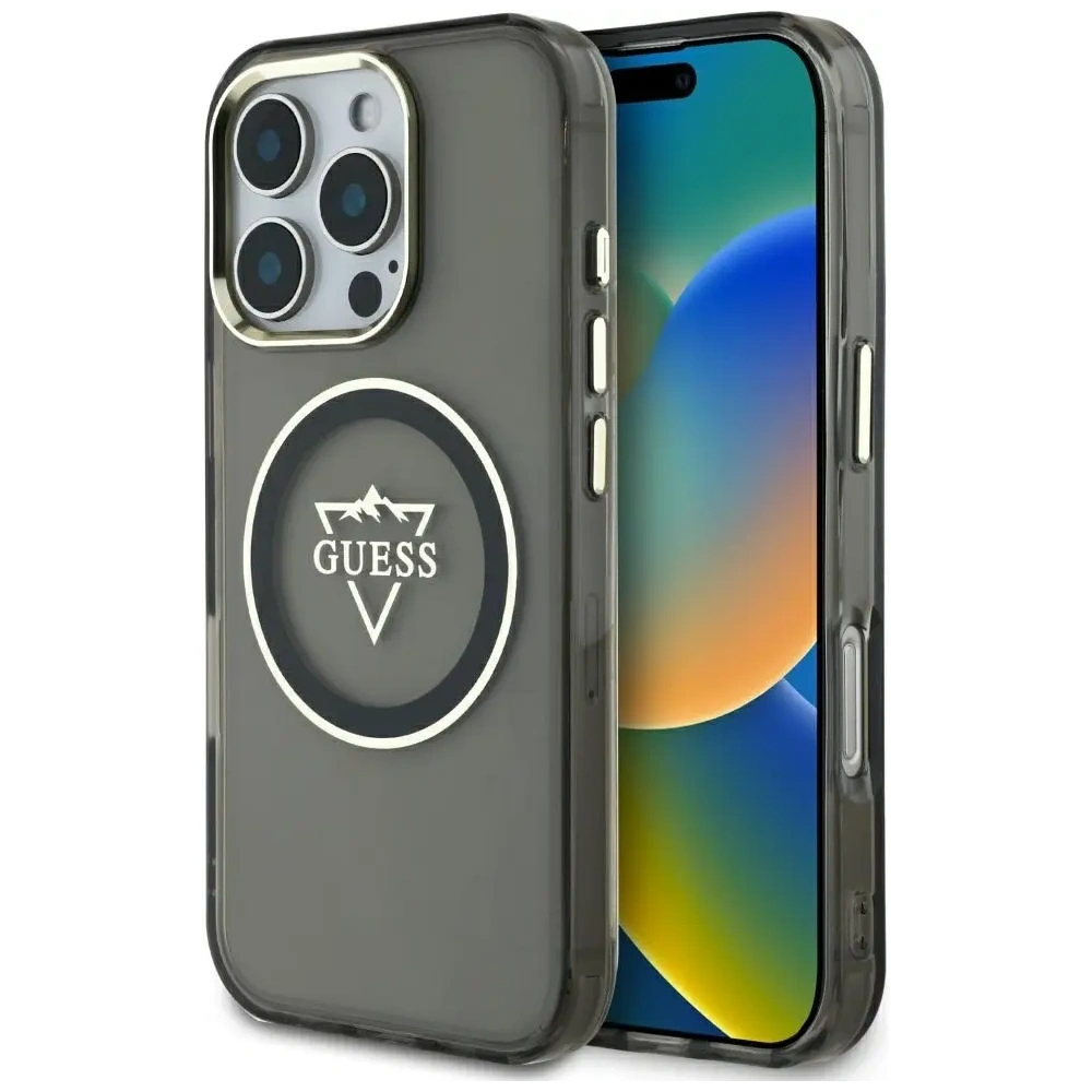 Hurtownia GSM - Etui Guess IML Metal Mountain Logo MagSafe pro Apple iPhone 16 Pro černé - GUE4388 - {ean13} - Hurt