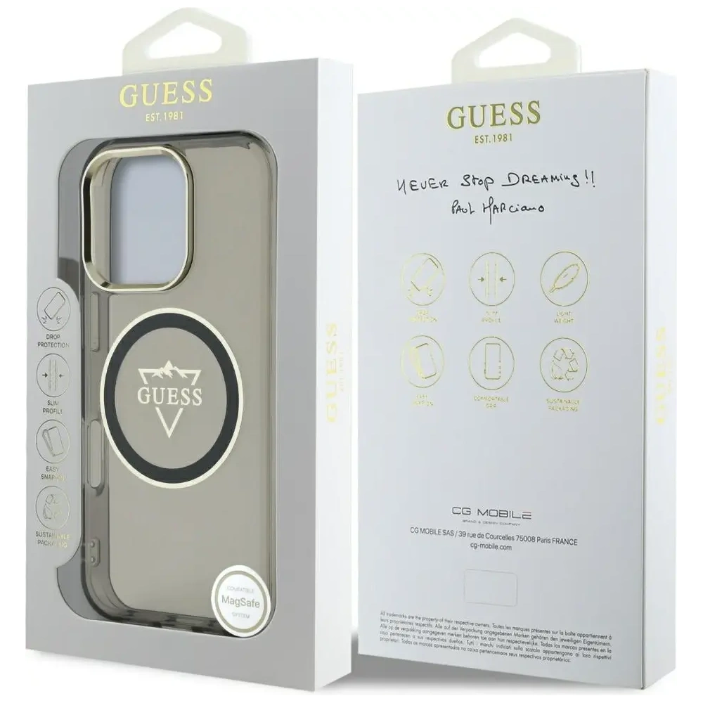 Hurtownia GSM - Etui Guess IML Metal Mountain Logo MagSafe pro Apple iPhone 16 Pro černé - GUE4388 - {ean13} - Hurt