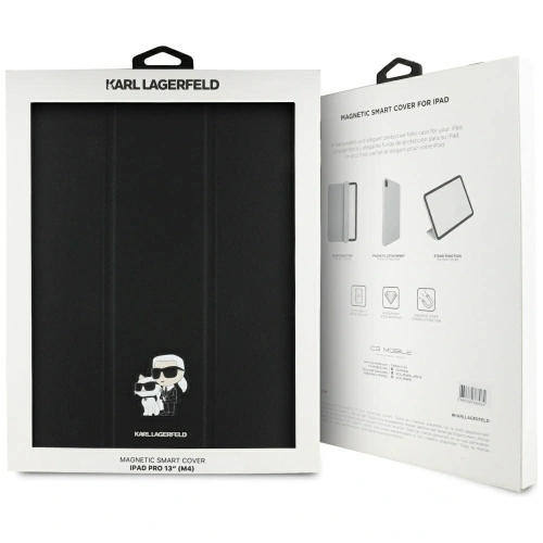 Etui Karl Lagerfeld KLFC13PM24SAKCK Apple iPad Pro 13" 2024 (7. generacji) Book Cover Saffiano Magnetic Karl &Choupette czarny/black