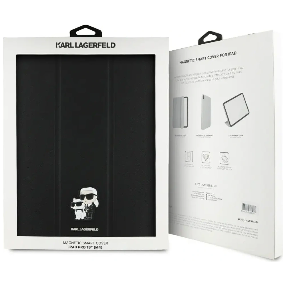 Hurtownia GSM - Etui Karl Lagerfeld KLFC13PM24SAKCK Apple iPad Pro 13" 2024 (7. generacji) Book Cover Saffiano Magnetic Karl &Choupette czarny/black - KLD21949 - {ean13} - Hurt