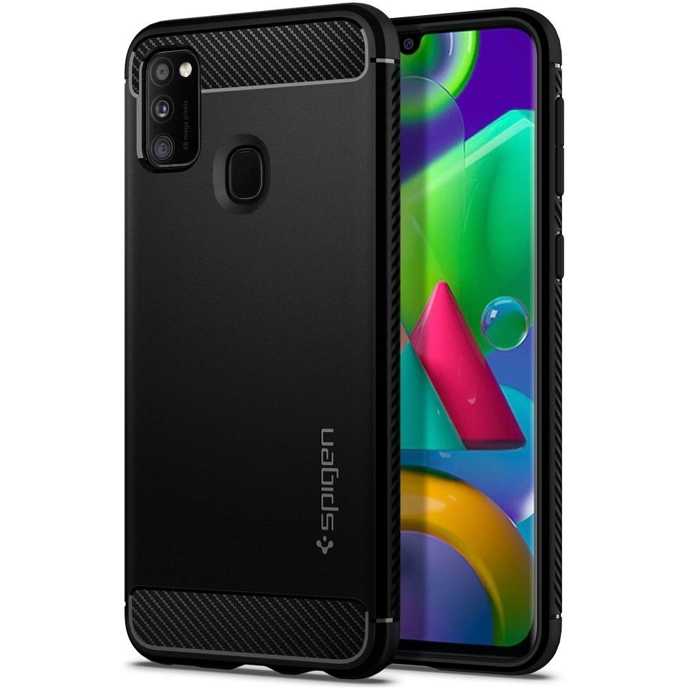 Hurtownia GSM - Etui Spigen Rugged Armor Samsung Galaxy M21 Matná černá - SPN1111BLK - {ean13} - Hurt