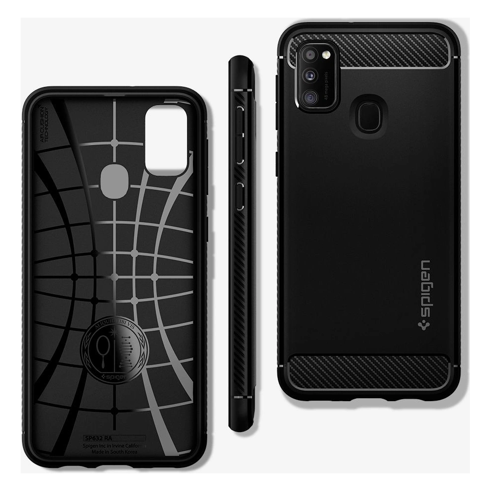 Hurtownia GSM - Etui Spigen Rugged Armor Samsung Galaxy M21 Matná černá - SPN1111BLK - {ean13} - Hurt