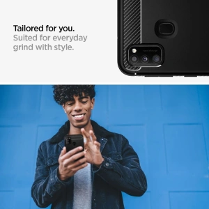 Wholesale Spigen Rugged Armor Samsung Galaxy M21 Matte Black - SPN1111BLK - {ean13} - Hurt