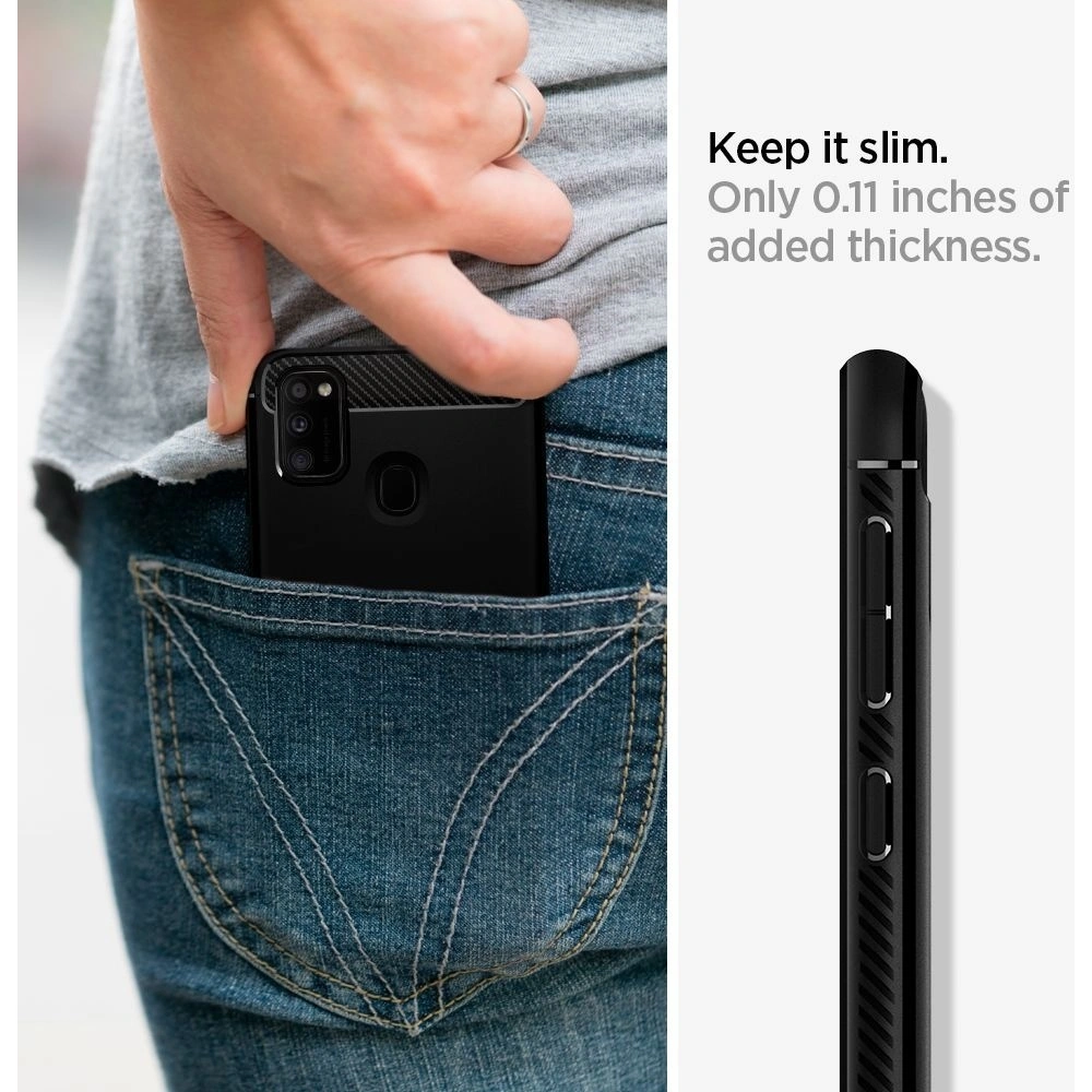 Hurtownia GSM - Etui Spigen Rugged Armor Samsung Galaxy M21 Matná černá - SPN1111BLK - {ean13} - Hurt