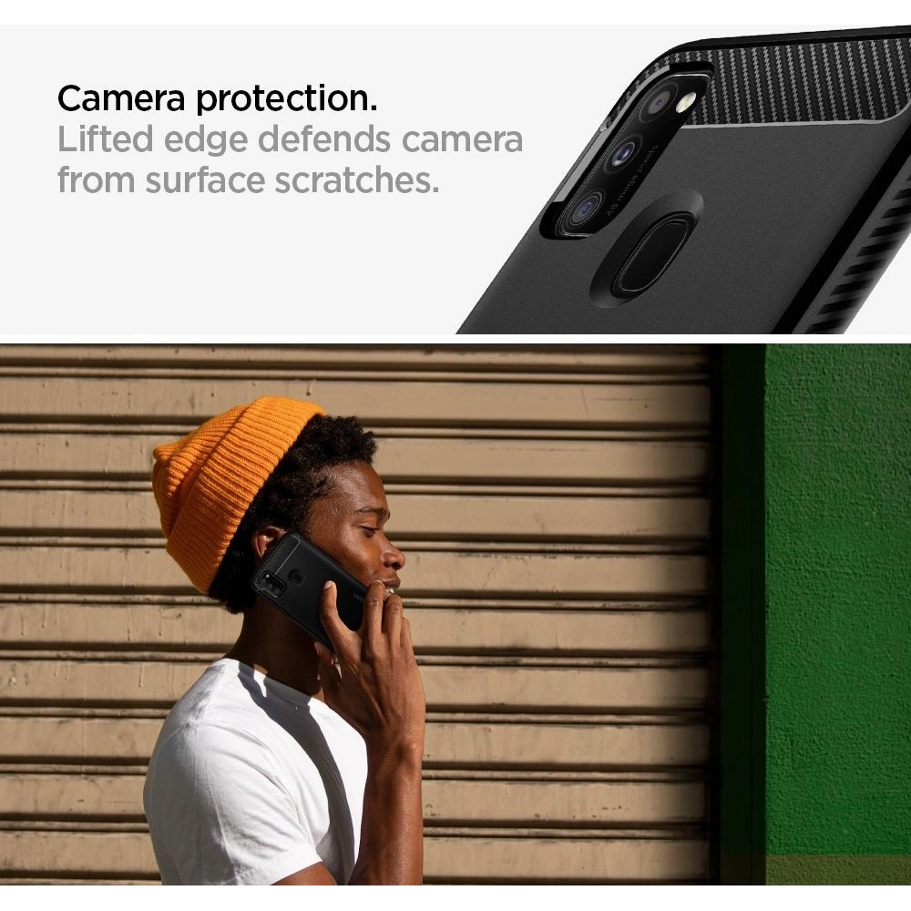 Hurtownia GSM - Etui Spigen Rugged Armor Samsung Galaxy M21 Matná černá - SPN1111BLK - {ean13} - Hurt