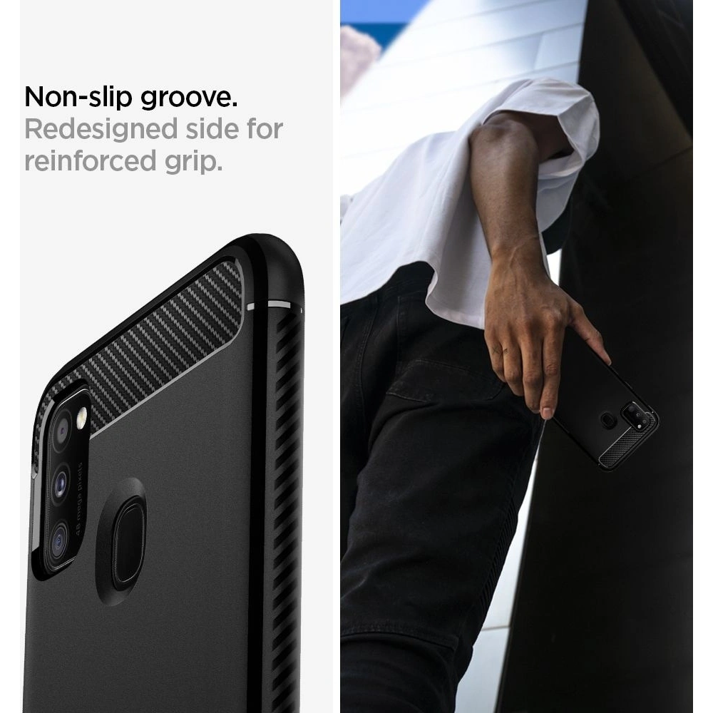 Hurtownia GSM - Etui Spigen Rugged Armor Samsung Galaxy M21 Matná černá - SPN1111BLK - {ean13} - Hurt
