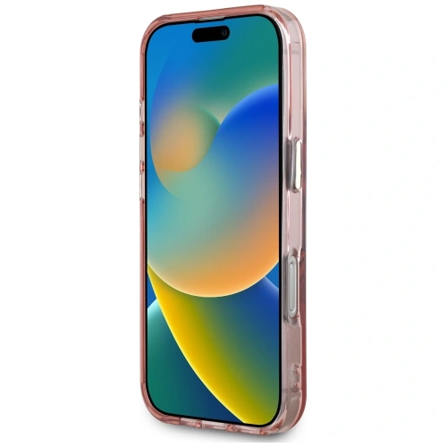 Etui Guess IML Metal Mountain Logo MagSafe do Apple iPhone 16 Pro Max różowy