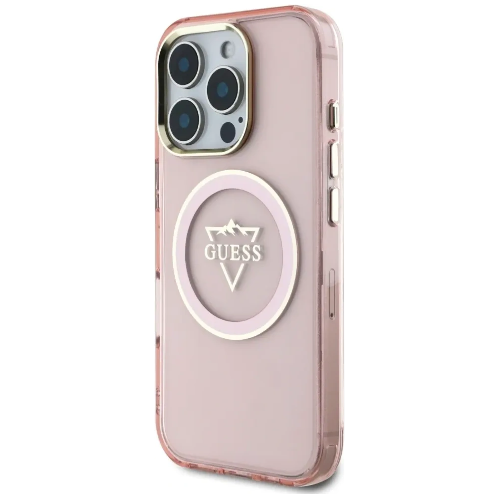 Hurtownia GSM - Etui Guess IML Metal Mountain Logo MagSafe pro Apple iPhone 16 Pro růžové - GUE4391 - {ean13} - Hurt