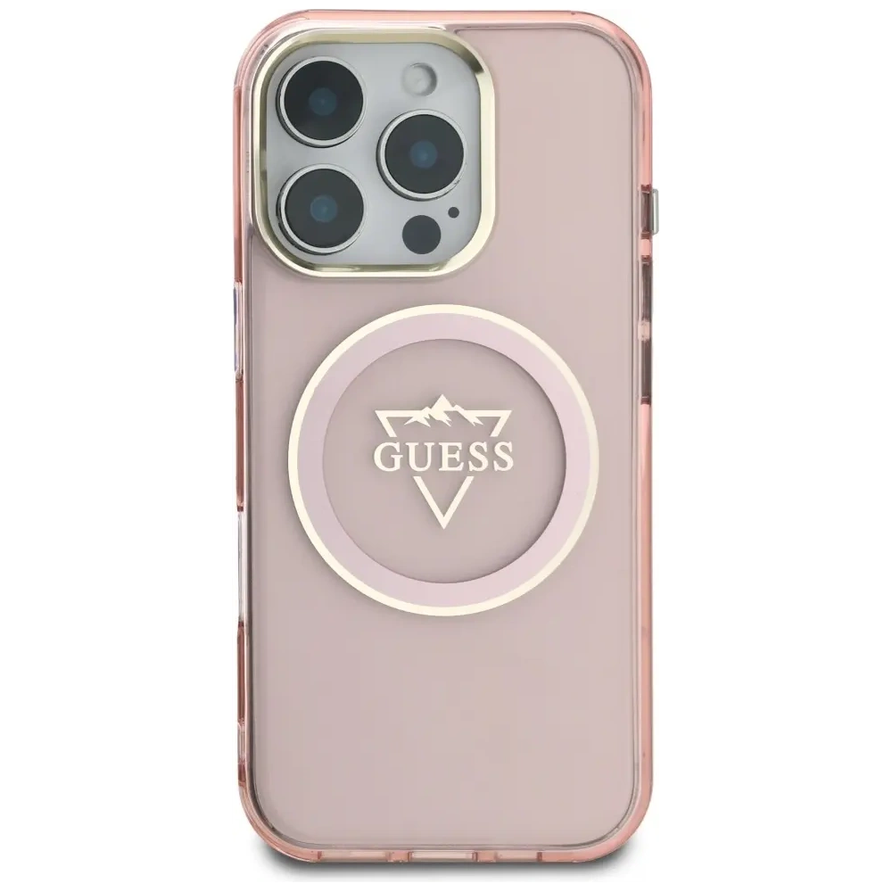 Hurtownia GSM - Etui Guess IML Metal Mountain Logo MagSafe pro Apple iPhone 16 Pro růžové - GUE4391 - {ean13} - Hurt