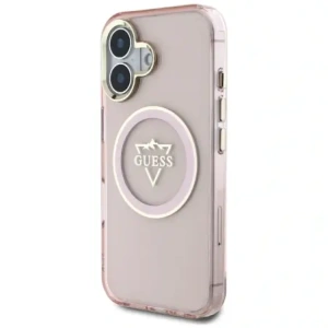 Wholesale Guess IML Metal Mountain Logo MagSafe Apple iPhone 16 pink - GUE4392 - {ean13} - Hurt