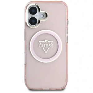 Wholesale Guess IML Metal Mountain Logo MagSafe Apple iPhone 16 pink - GUE4392 - {ean13} - Hurt