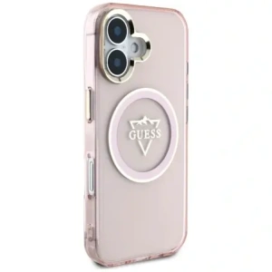 Wholesale Guess IML Metal Mountain Logo MagSafe Apple iPhone 16 pink - GUE4392 - {ean13} - Hurt