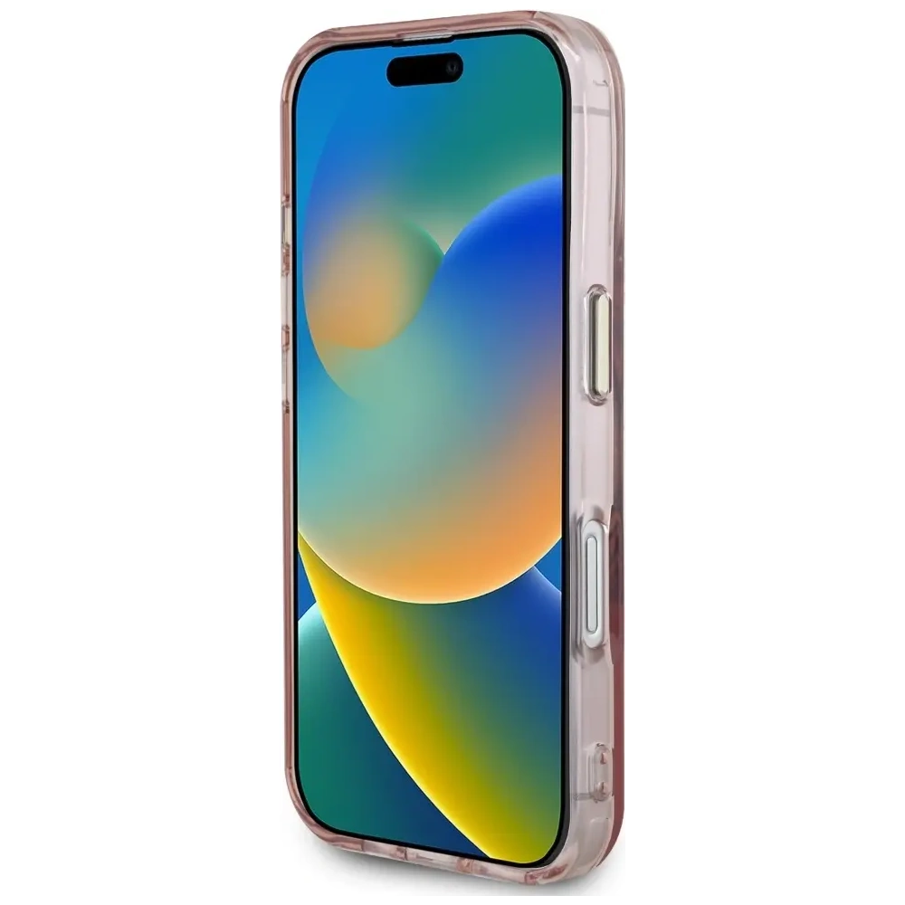 Hurtownia GSM - Guess IML Fém Hegy Logo MagSafe Apple iPhone 16 rózsaszín - GUE4392 - {ean13} - Hurt
