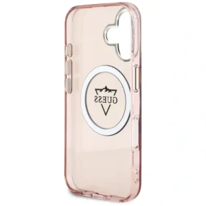 Wholesale Guess IML Metal Mountain Logo MagSafe Apple iPhone 16 pink - GUE4392 - {ean13} - Hurt