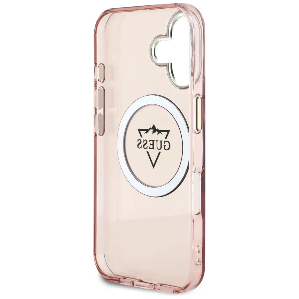 Wholesale Guess IML Metal Mountain Logo MagSafe Apple iPhone 16 pink - GUE4392 - {ean13} - Hurt