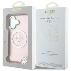 Wholesale Guess IML Metal Mountain Logo MagSafe Apple iPhone 16 pink - GUE4392 - {ean13} - Hurt