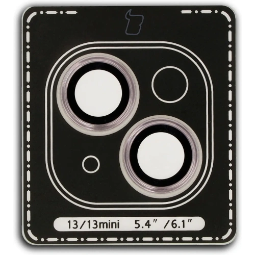 Szkło na aparat z aplikatorem Bizon Glass Snap Lens do Apple iPhone 13 / 13 Mini jasnoróżowe