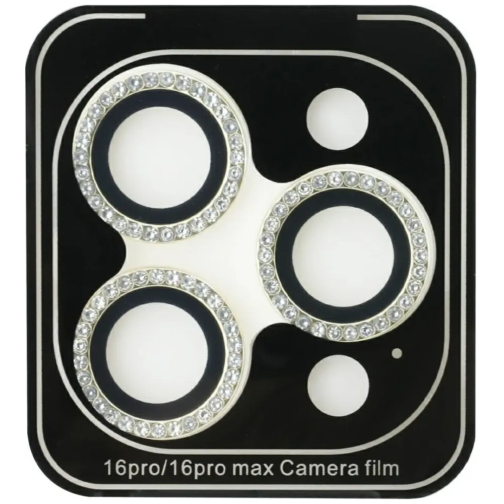 Hurtownia GSM - Szkło na obiektyw aparatu Guess Rhinestone do Apple iPhone 16 Pro / 16 Pro Max złoty - GUE4393 - {ean13} - Hurt