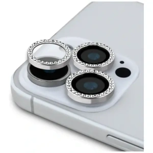 Hurtownia GSM - Guess set BP Rhinestone 2in1 sticlă securizată + protecție lentilă Apple iPhone 16 Pro Max argintiu - GUE4394 - {ean13} - Hurt