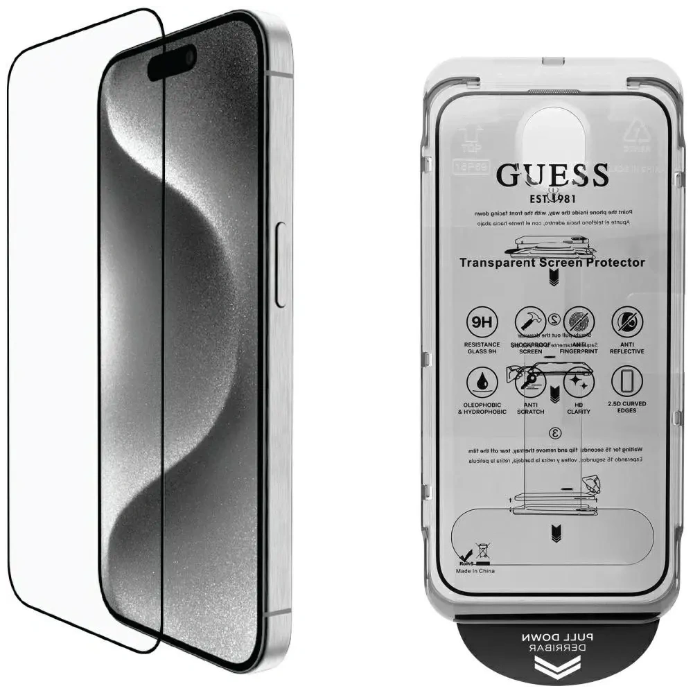 Hurtownia GSM - Guess set BP Rhinestone 2in1 sticlă securizată + protecție pentru lentile Apple iPhone 16 Pro Max aurie - GUE4395 - {ean13} - Hurt