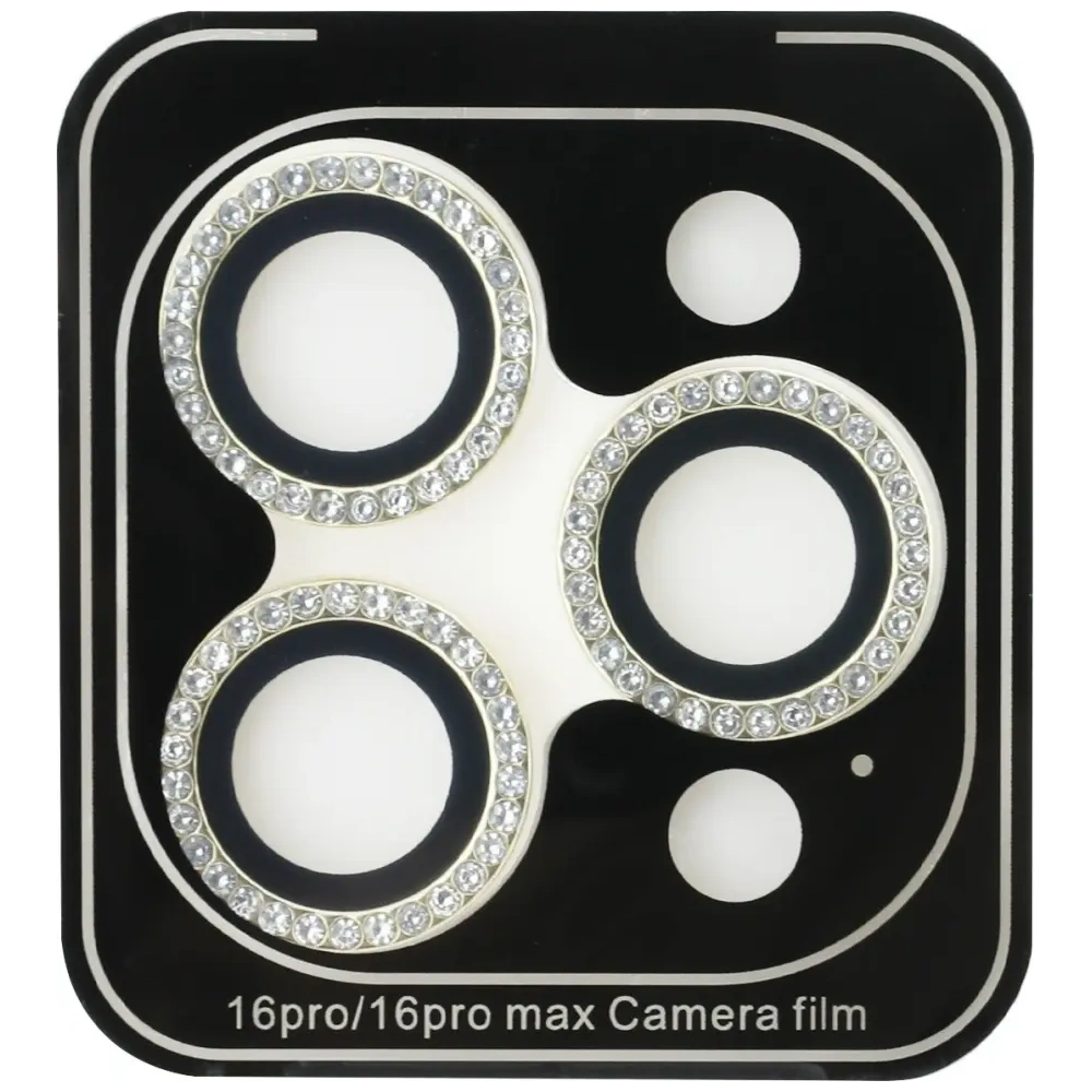 Hurtownia GSM - Zestaw 2w1 Guess BP Rhinestone szkło na ekran i obiektyw aparatu do Apple iPhone 16 Pro Max złoty - GUE4395 - {ean13} - Hurt
