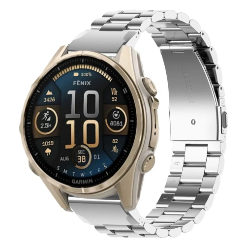 Pasek ze stali nierdzewnej Bizon Strap Watch Aura do Smartwatcha 20 mm srebrny