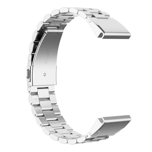 Pasek ze stali nierdzewnej Bizon Strap Watch Aura do Smartwatcha 20 mm srebrny