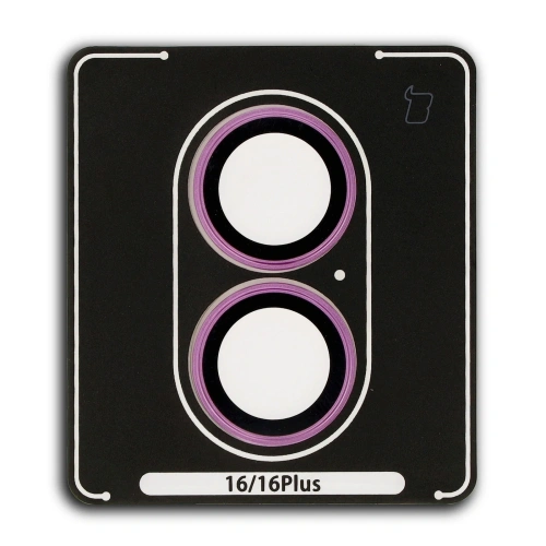 Szkło na aparat z aplikatorem Bizon Glass Snap Lens do Apple iPhone 16 / 16 Plus różowe