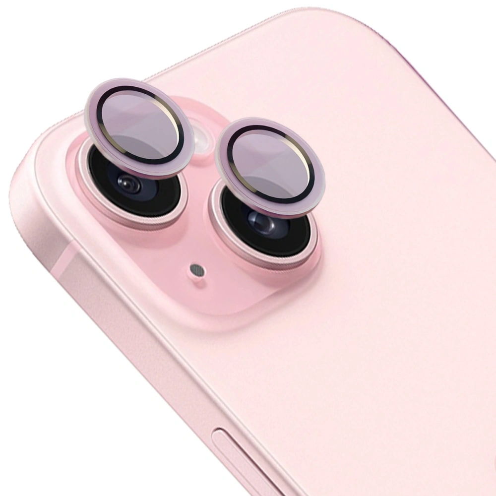 Hurtownia GSM - Bizon Glass Snap Lens Apple iPhone 15 / 15 Plus cadru roz deschis - BIZ8636 - {ean13} - Hurt