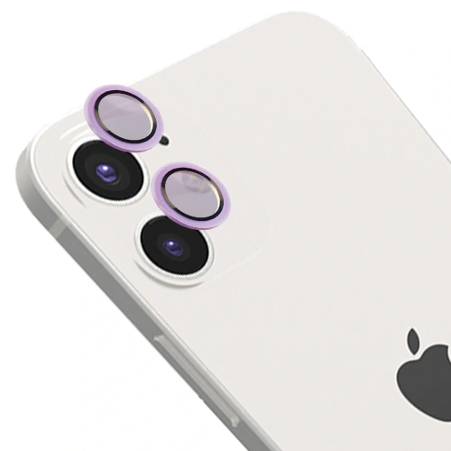 Szkło na aparat z aplikatorem Bizon Glass Snap Lens do Apple iPhone 12 / 12 Mini / 11 fioletowe