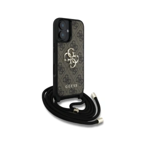 Wholesale Guess 4G Big Logo Cord Stap Crossbody Apple iPhone 16 brown - GUE4396 - {ean13} - Hurt