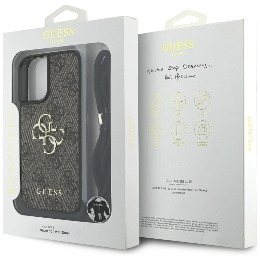 Hurtownia GSM - Guess 4G Big Logo Cord Stap Crossbody Apple iPhone 16 braun - GUE4396 - {ean13} - Hurt
