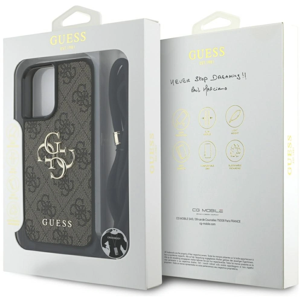 Hurtownia GSM - Guess 4G Big Logo Cord Stap Crossbody Apple iPhone 16 Plus braun - GUE4398 - {ean13} - Hurt