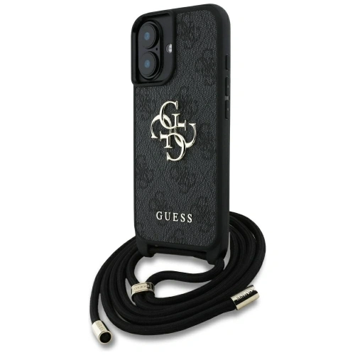 Etui Guess 4G Big Logo Cord Stap Crossbody do Apple iPhone 16 Plus czarny
