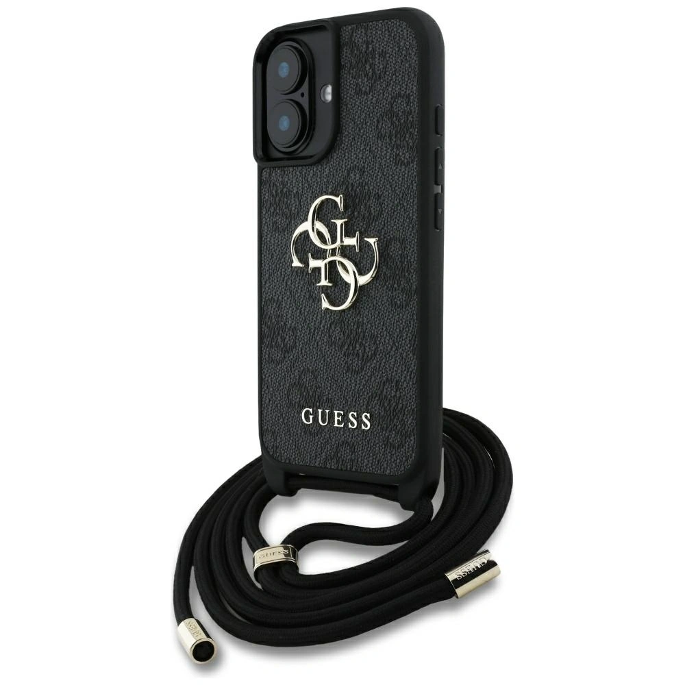 Wholesale Guess 4G Big Logo Cord Stap Crossbody Apple iPhone 16 Plus black - GUE4399 - {ean13} - Hurt