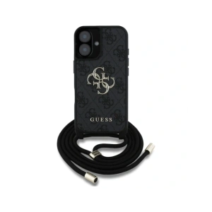Wholesale Guess 4G Big Logo Cord Stap Crossbody Apple iPhone 16 Plus black - GUE4399 - {ean13} - Hurt