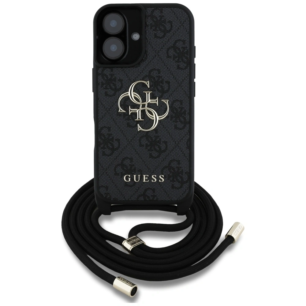 Wholesale Guess 4G Big Logo Cord Stap Crossbody Apple iPhone 16 Plus black - GUE4399 - {ean13} - Hurt