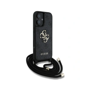 Wholesale Guess 4G Big Logo Cord Stap Crossbody Apple iPhone 16 Plus black - GUE4399 - {ean13} - Hurt