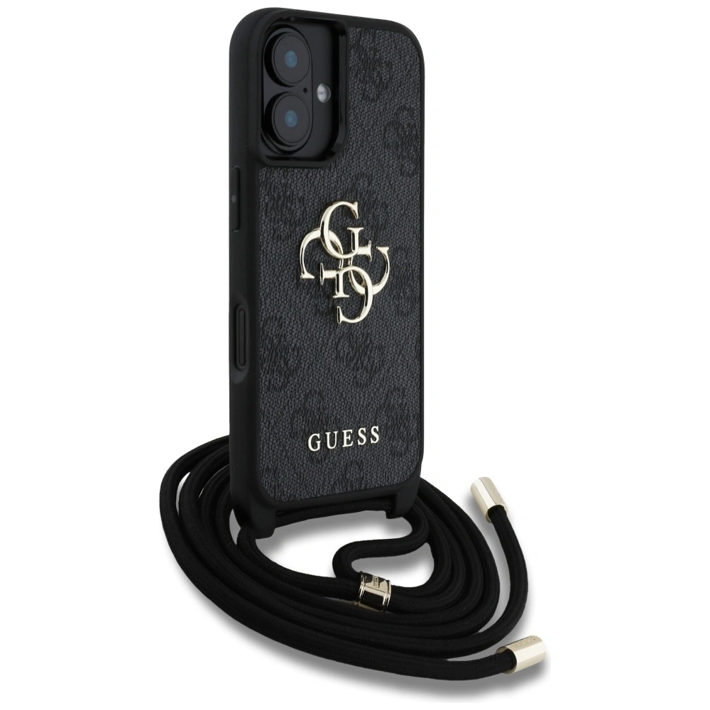Wholesale Guess 4G Big Logo Cord Stap Crossbody Apple iPhone 16 Plus black - GUE4399 - {ean13} - Hurt