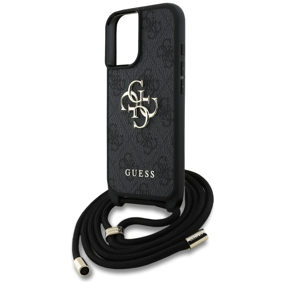 Wholesale Guess 4G Big Logo Cord Stap Crossbody Apple iPhone 16 Plus black - GUE4399 - {ean13} - Hurt