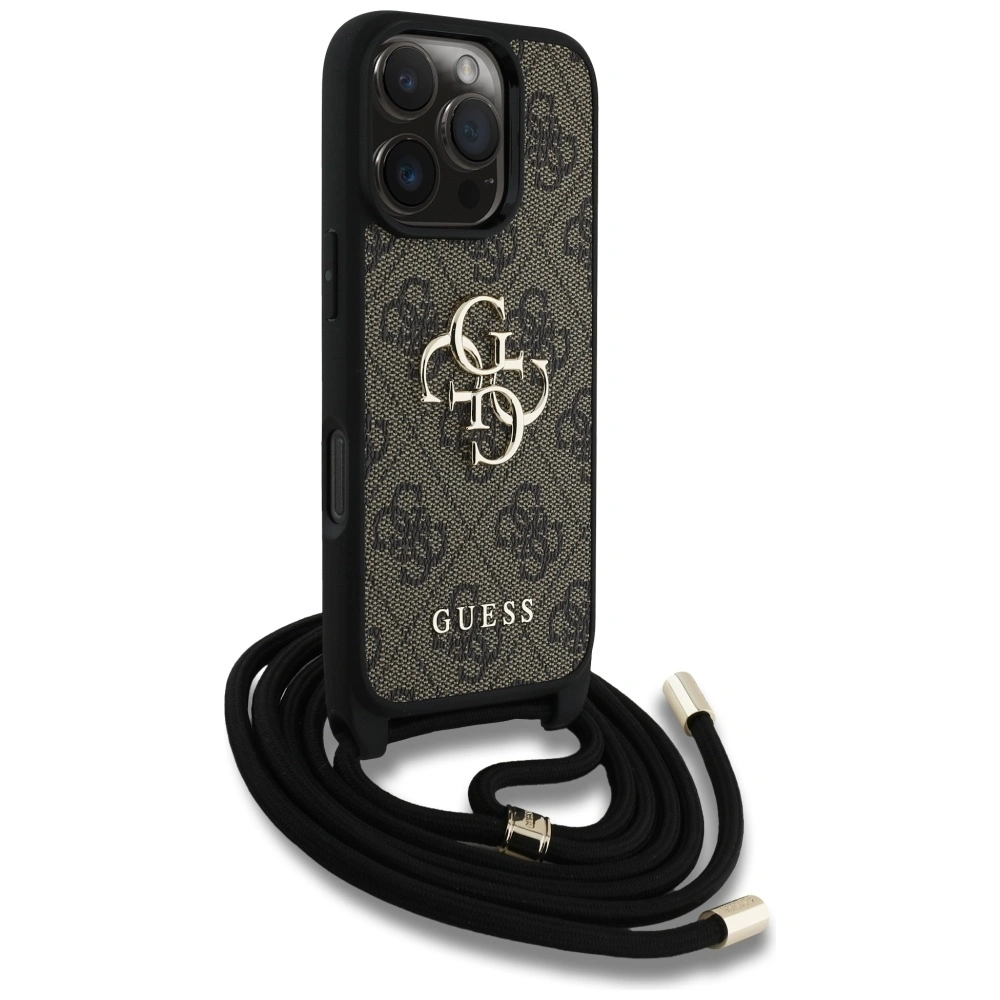 Hurtownia GSM - Guess 4G Velké Logo Kordový Popruh Crossbody Apple iPhone 16 Pro hnědý - GUE4400 - {ean13} - Hurt