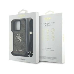 Hurtownia GSM - Guess 4G Velké Logo Kordový Popruh Crossbody Apple iPhone 16 Pro hnědý - GUE4400 - {ean13} - Hurt