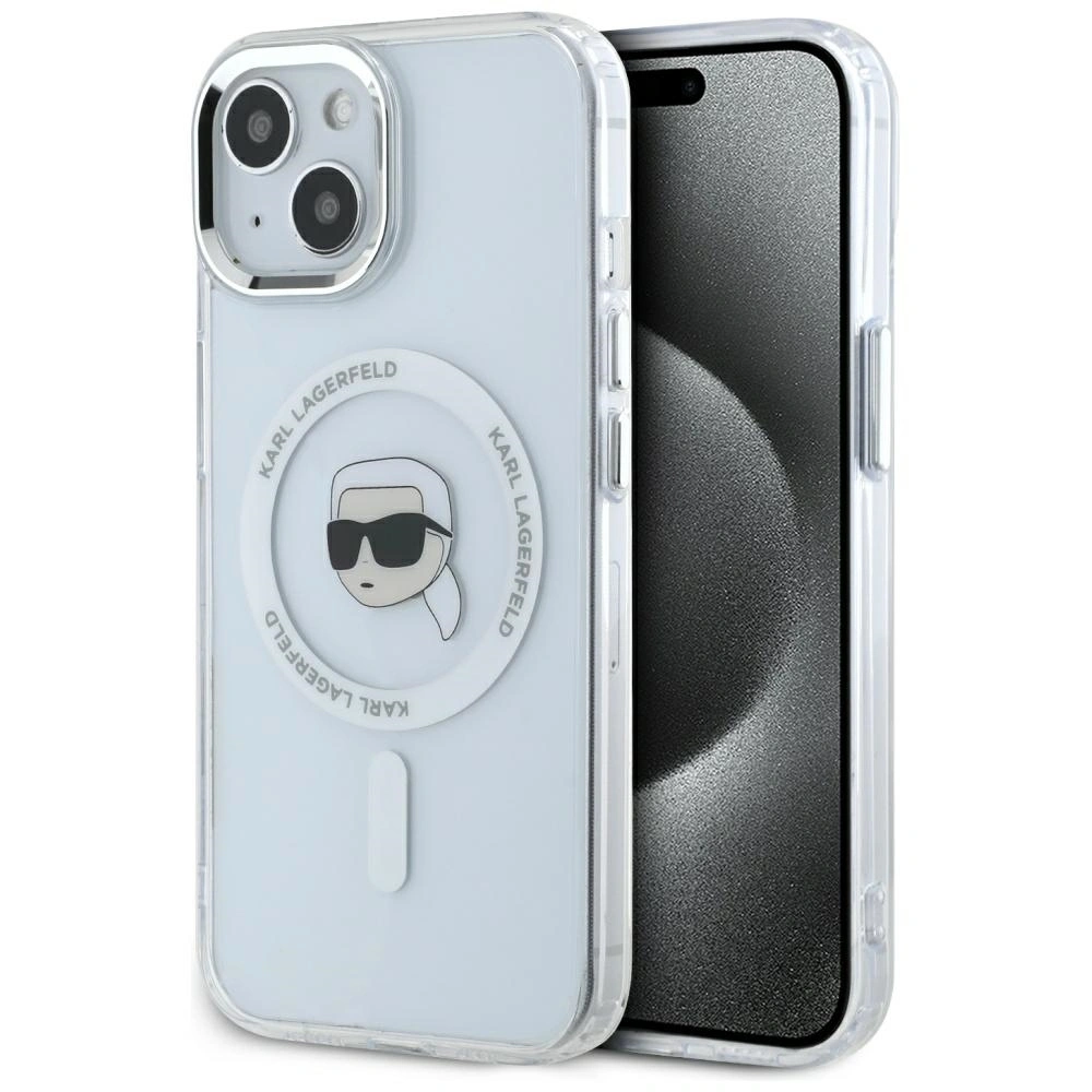 Hurtownia GSM - Karl Lagerfeld IML Metal Karl Head MagSafe Apple iPhone 15 Plus alb - KLD21952 - {ean13} - Hurt