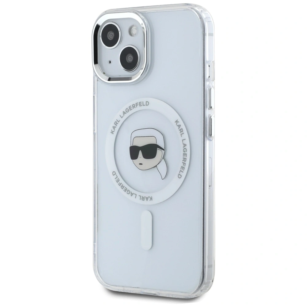 Hurtownia GSM - Karl Lagerfeld IML Metal Karl Head MagSafe Apple iPhone 15 Plus alb - KLD21952 - {ean13} - Hurt